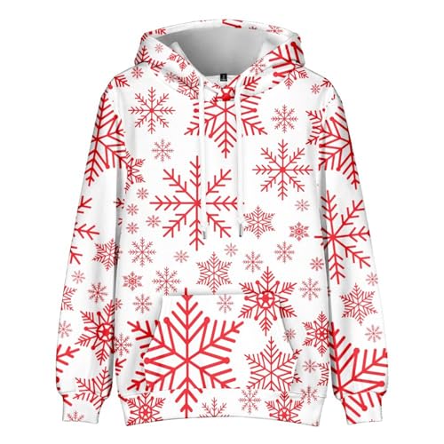 Men's Christmas Hoodies Loose Lightweight Sweatshirt Xmas Graphic Long Sleeve Drawstring Hooded Pullover Sweater2
