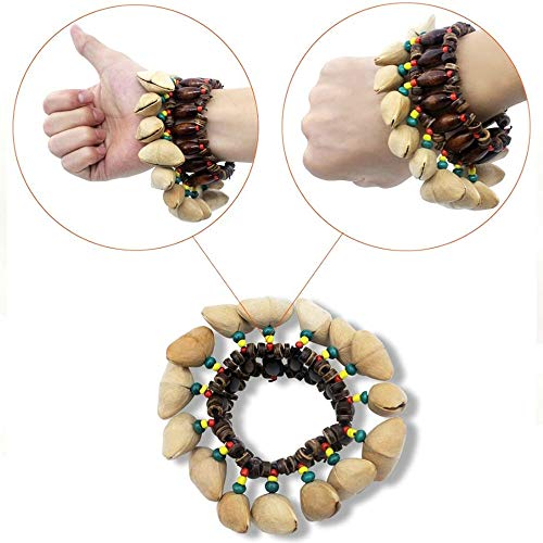 MUPOO Handbell Percussion Accessories African Tribal Style Nuts Shell Bracelet Dora Nut - Thumbnail 4