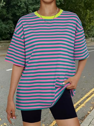 Image of Trendy Queen Womens Oversized T-Shirts Short Sleeves Workout Tops | Casual Summer Gym Tees Plus Size Fashion Clothes 2026
