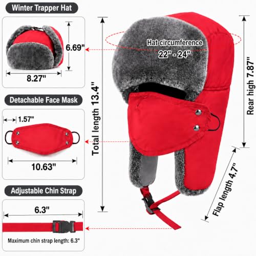 Image of mysuntown Warm Winter Hats for Women Men with Ear Flaps for Cold Weather