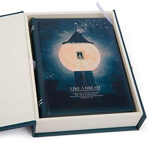 Moonlight Pattern Sketching Writing Lockable Notebook A6 Daily Journal Secret Diary with Storage Case, Lighthouse