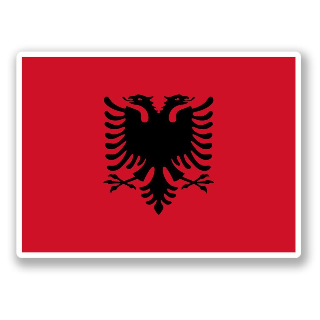 Destinationvinyl Multi 2 X 10Cm/100Mm Albania Flag Window Cling Sticker Car Van Campervan Glass #4401