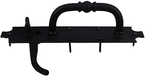 Miniatura 8 de Renovators Supply - Pestillo de puerta Norfolk de hierro fundido negro, resistente y decorativo, ideal para puertas y puertas, pestillo de puerta