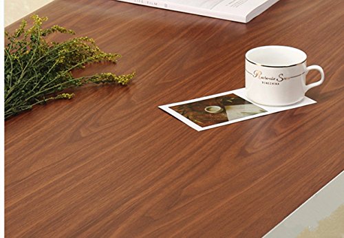 REDODECO Adhesive Wood Grain Paper Peel and Stick Furniture Stickers Wallpaper Cabinets Wardrobe Shelf Liners,15.8inch by 98inch (Brown)