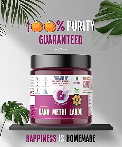 Image of Maa Mitahara Post Pregnancy Laddu | Dana Methi & Dry Fruits | Traditional Energy & Nutrition for New Mothers | Lactation Support & Recovery (500g, Dana Methi)