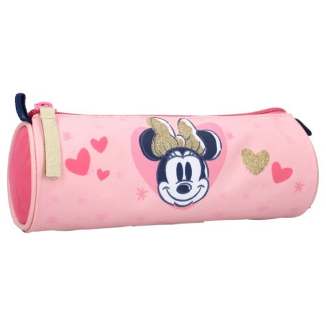 mybagstory Minnie Mouse – Estuche infantil – Escuela – Primaria – Kindergarten – Estuche para niña – Tamaño 21 cm – Idea de regalo, rosa, niña