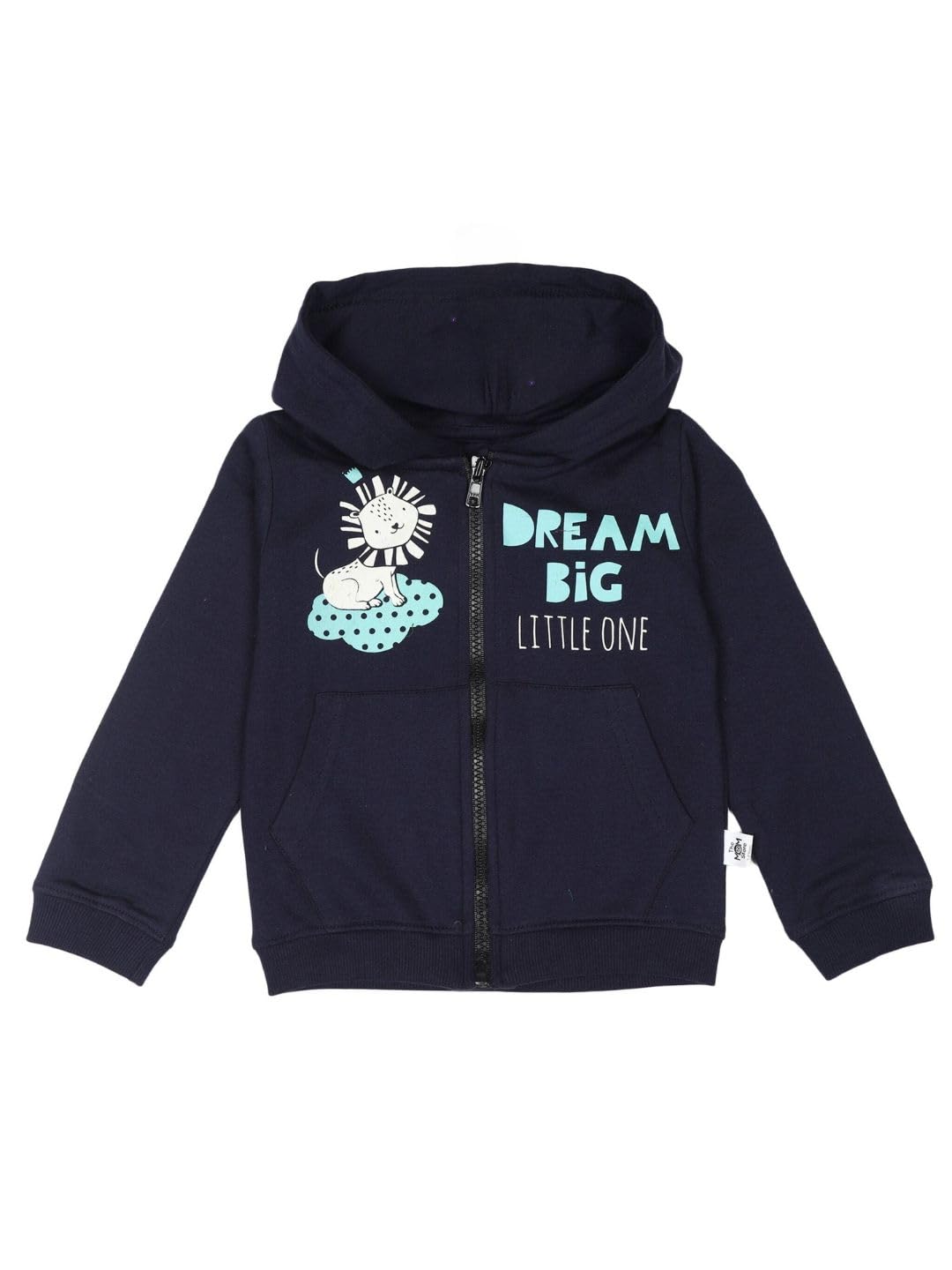 The Mom Store Unisex Fleece Hooded Neck Regular Fit Hoodie (TMS-1234_Dream Big_Black_3 Years-4 Years)