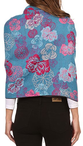 Sakkas Ontario double layer floral Pashmina/Shawl/Wrap/Stole with fringe2