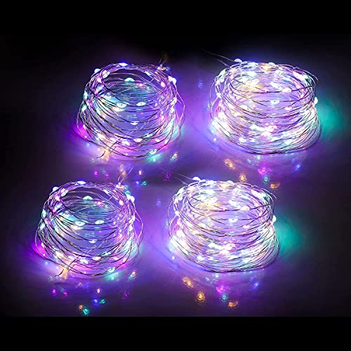 Ding Yongliang Lot de 5 Guirlandes LED Miniatures à Piles - 2M, 20 LEDs colore, 3 Modes Éclairage, Étanche IP65 - Décoration Magique pour...
