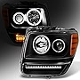 AKKON - For 2007 2008 2009 2010 2011 2012 Dodge Nitro Dual CCFL Halo Black Projector Full LED Turn Signal Headlights