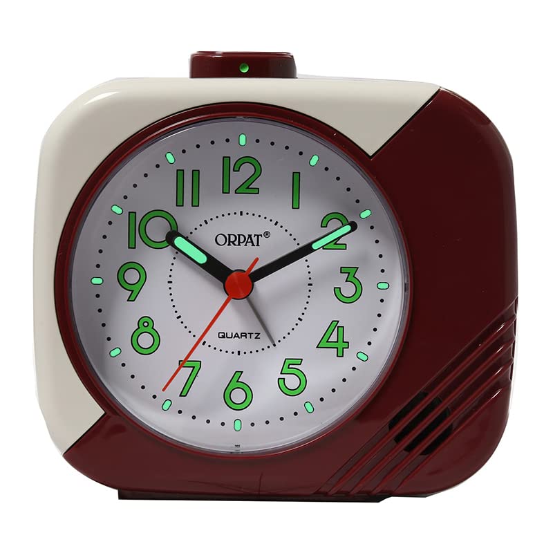 Orpat Ajanta Time Piece Beep Alarm Clock (Small_130X120X60 mm) (Burgundy)-image-38