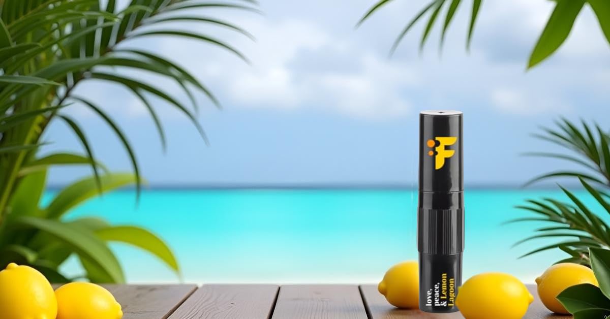 FIOROMA Premium inhalator do nosa z roll-on – kij do aromaterapii ze 100% naturalnymi olejkami eterycznymi – 7 wariantów zapachowych – przenośny i wielokrotnego użytku (Lemon La Lagoon)