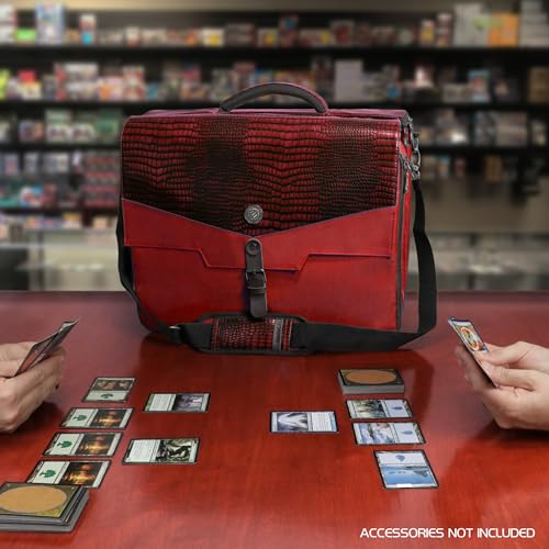 Image of ENHANCE Collector's Edition MTG Bag fits Deck Boxes, Top Loader Binder, Commander Deck, & More TCG Accessories - TCG Travel Bag with Card Defender Screen, Customizable Interior (Dragon Red)