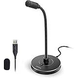 CMTECK USB Computer Microphone G009, Noise-Cancelling Recording Desktop Mic for PC/Laptop for Online Chatting, Home Studio, Podcasting, Gaming, Skype, YouTube with Mute Function(Windows/Mac)
