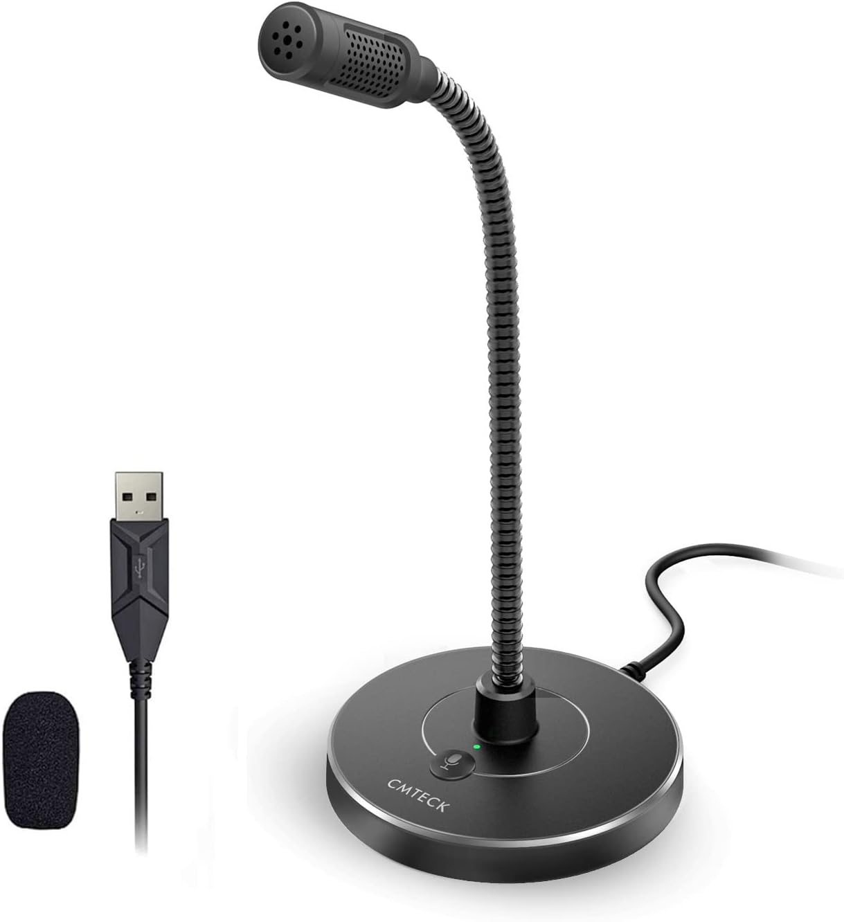 CMTECK Mini Gooseneck Microphone for Dictation,Computer Desktop Microphone for Computer Laptop PC.USB Plug and Play for Skype,YouTube,Gaming, Streaming,Discord and Roblox