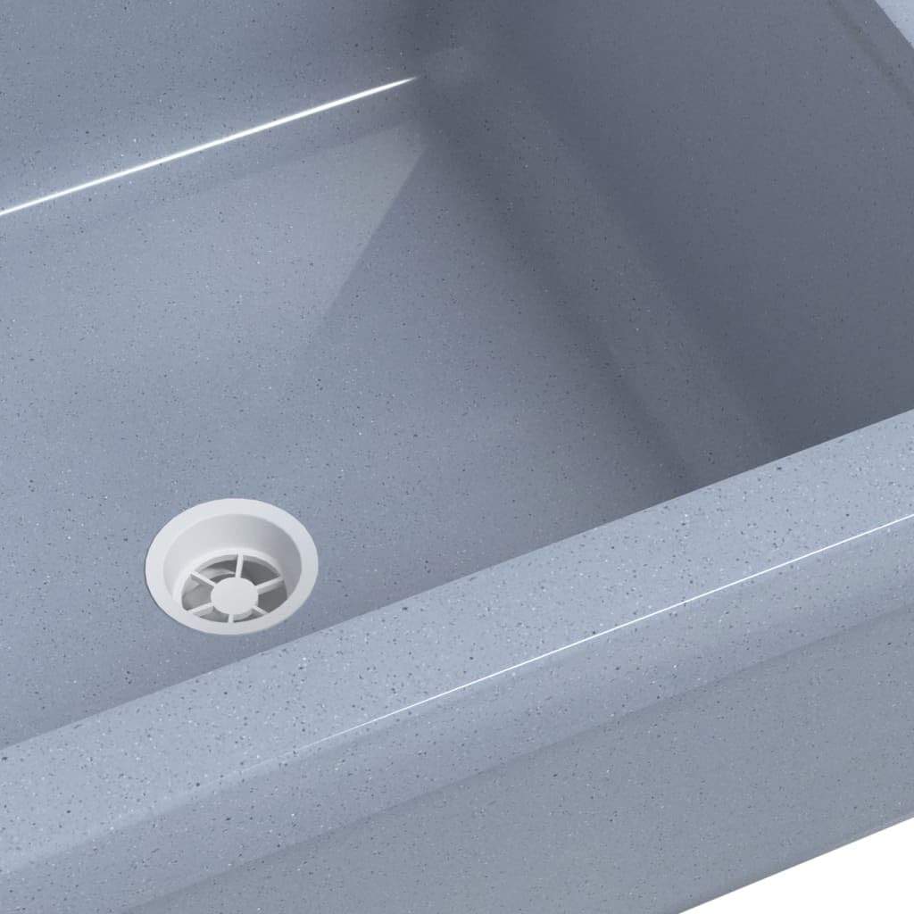 vidaXL Fregadero Lavabo de Pared Resina Gris 40x40x24 cm, Fregadero utilitario, Lavabo de Cuarto de baño, lavamanos, Lavabo utilitario, Lavabo