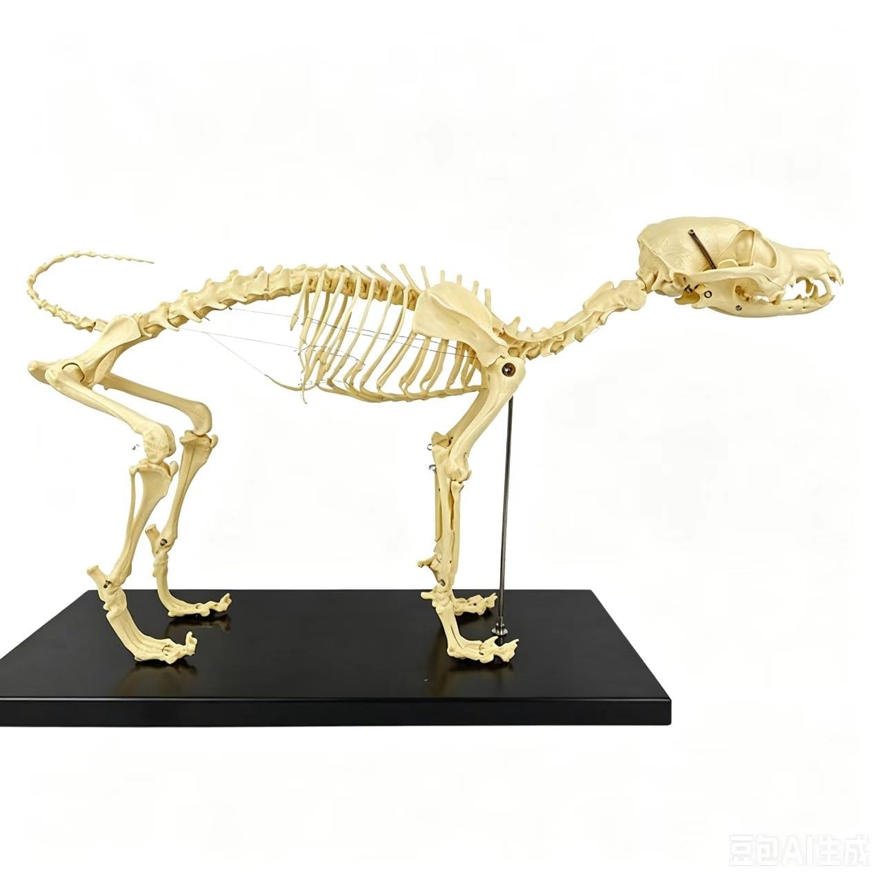 Modelo de esqueleto perro, molde enseñanza anatomía animal hueso completo canino, esqueleto hueso perro cola cabeza desmontable, soporte soporte, escuela veterinaria, clínica mascotas, exposición
