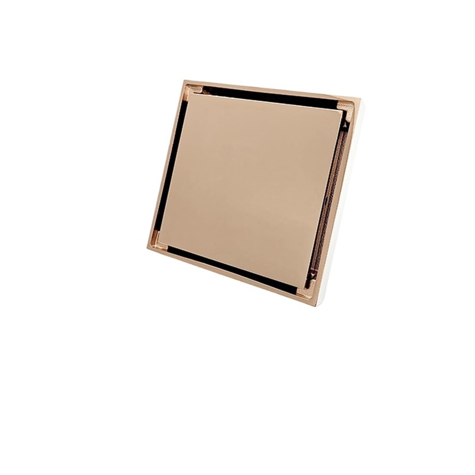 Scarico Doccia Brass 10CMX10CM Shower Floor Drain Bathroom Concealed Floor Drain Tile Insert Square Floor Trash Grate(Rose Gold)
