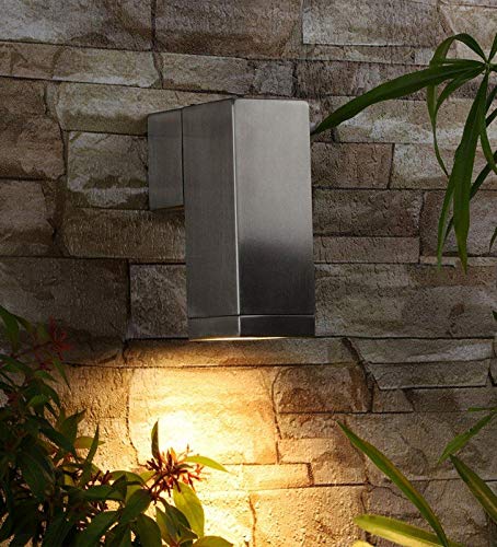 Image of ELIANTE Metal Outdoor Wall Light Silver for Living Room, Bedroom, Dining Room, Kitchen | 2 Years Warranty | Inbuilt LED