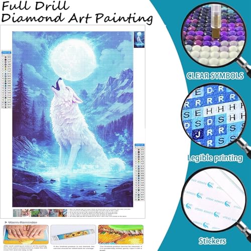 Peinture Diamant 80x100cm Ciel Nocturne Grand Format Kit Mosaïque Animaux - 2