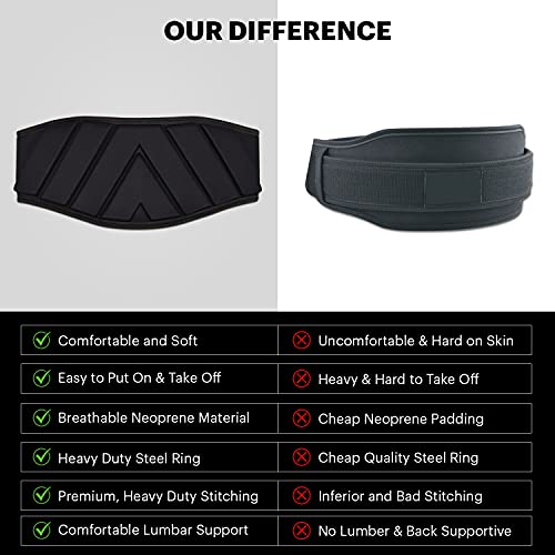 DMoose gym belt for men weight lifting. Weight Belt Gym squat Weightlifting Powerlifting Workout Heavy Duty Training Strength Training Equipment - Black Small