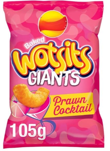 Wotsits Giants - Bolsa de cóctel para compartir gambas (8 unidades, 105 g)