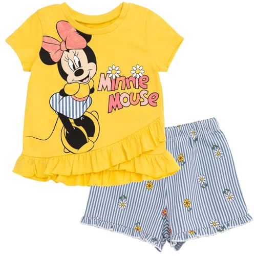 Image of Disney Mickey Mouse & Friends Girls' 2-Piece T-Shirt and Shorts Set for Baby & Kids