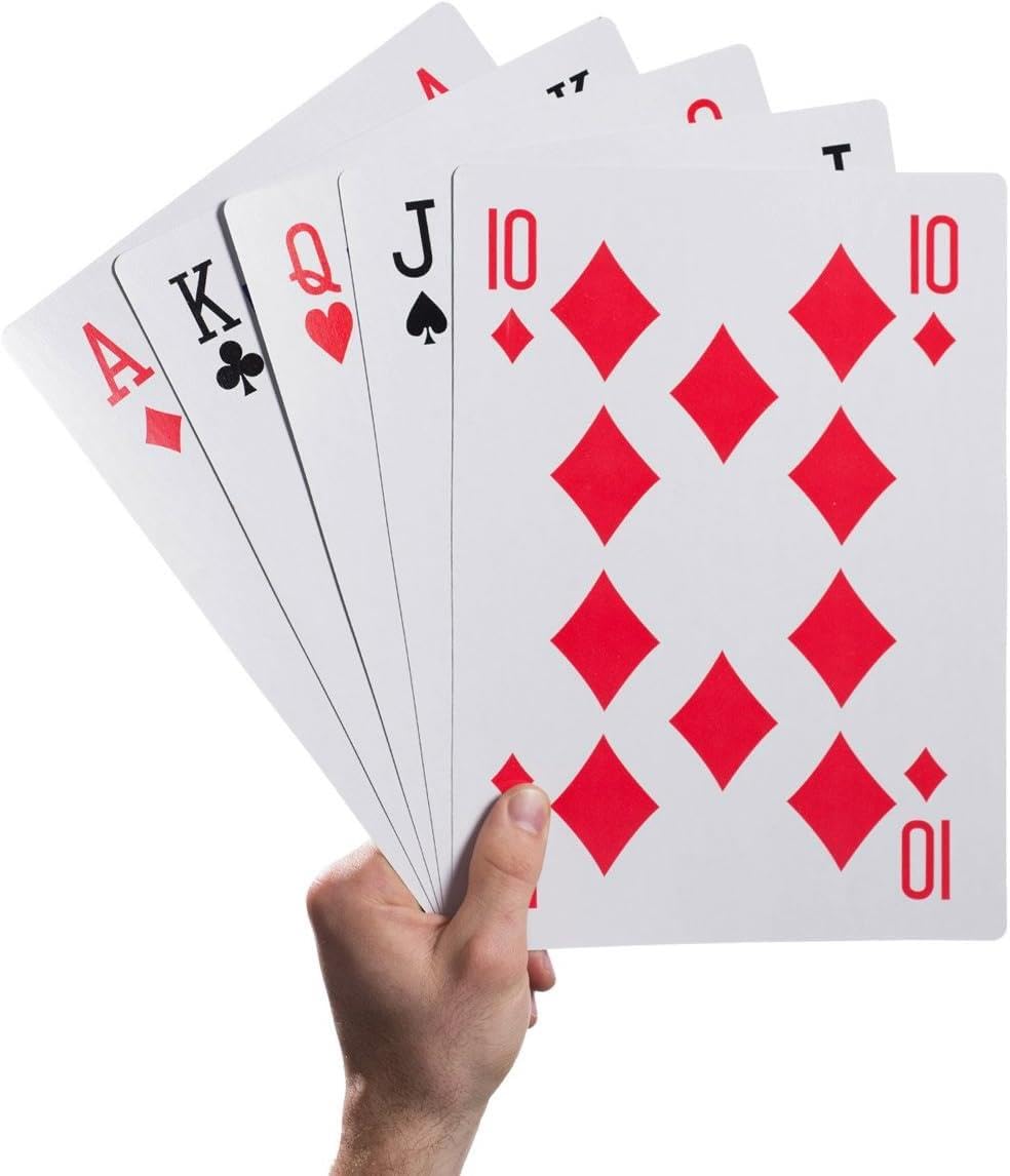 VIVAAS Giant Jumbo A4 Playing Cards 28cm x 20cm | Playing Cards | Ideal for Parties, Friends Invite, BBQs, Garden Outdoors & Garden Fun, Christmas & Events Games 52 Cards