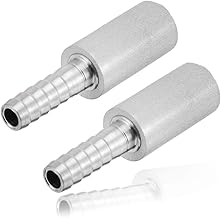 JoyTube Stainless Steel Aeration Stone, 0.5 Micron Diffusion Stone with 1/4" Hose Barb, Stainless Steel Aeration Oxygenation Stone Carbonating Stone for Home Brewing Beer (Pack of 2)