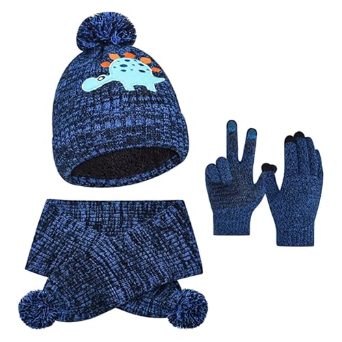 Bonnet écharpe gants garçons filles contre le froid hivernal noir