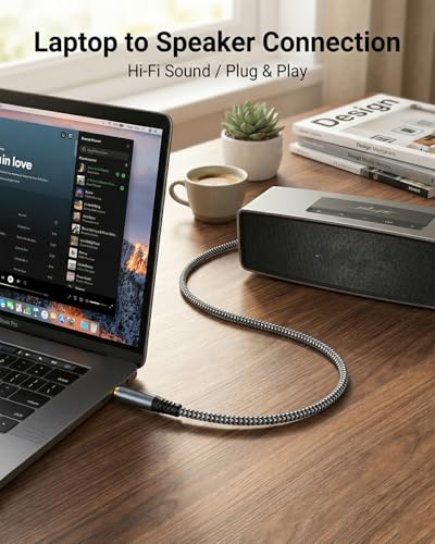 Image of Aux Cord 4ft - Premium 3.5mm Audio Cable Perfect for Car Stereo, Nylon Braided Aux Cable for Headphones, Speakers, Home Stereo, Gold-Plated Auxiliary Cable