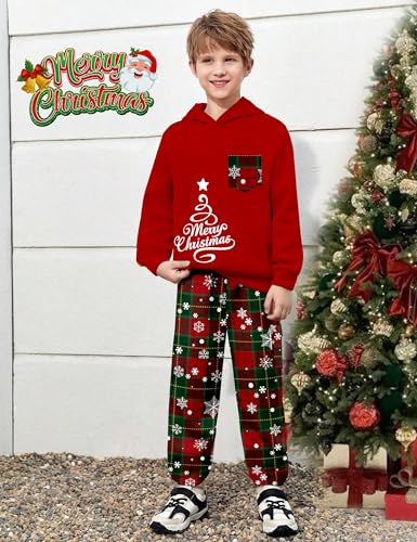 Image of KANGKANG Boys Clothes Two Piece Long Sleeve Hooded Sweatshirt Top Camouflage Sweatpants Fall Outfits Winter Clothes Set 6-16Y