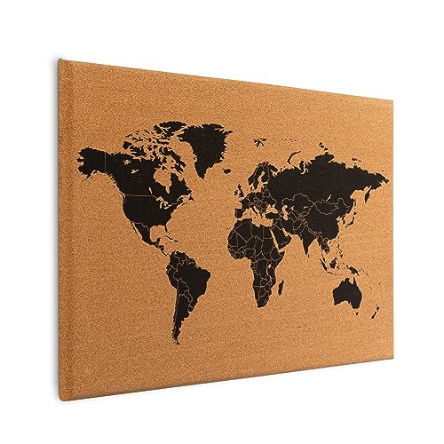 ALLboards Tableau en Liège Gris avec Cadre en Bois 60x40cm