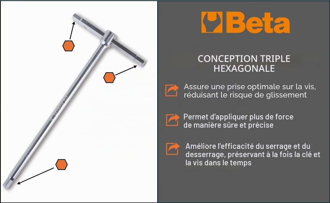 Beta 951/S6 - Jeu de 6 clés mâles 6 pans en T (art. 951)