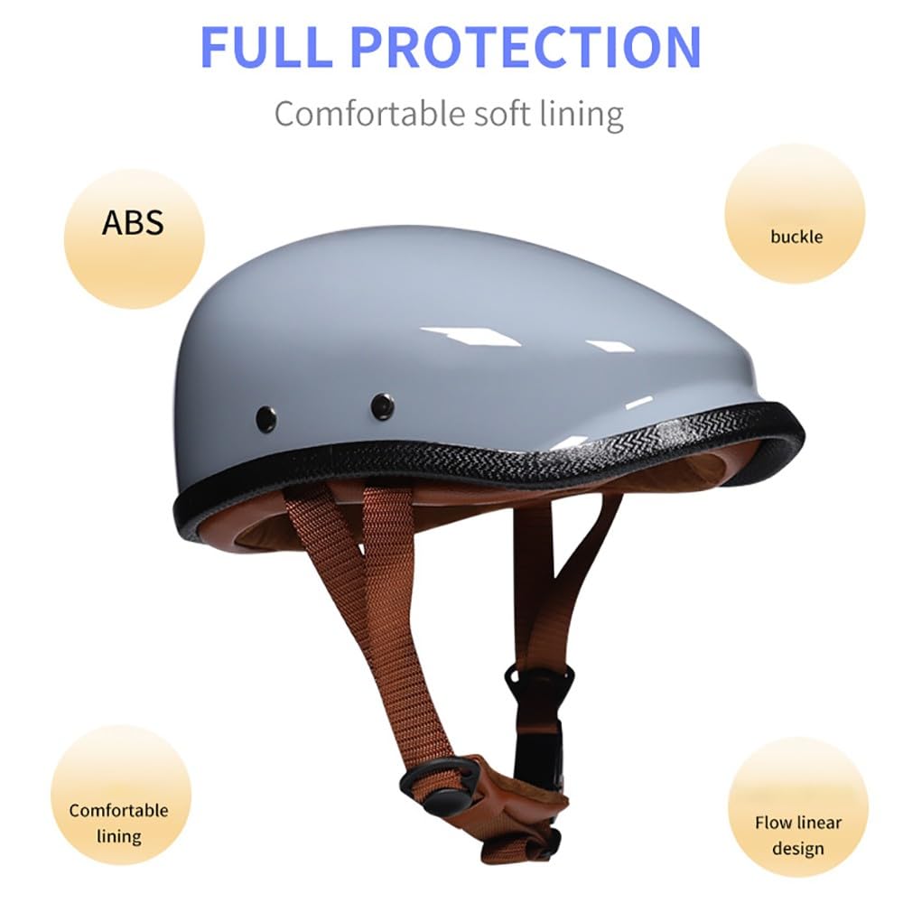 Retro Motorrad Halbhelm, Halbschalenhelm Motorradhelm mit ECE-zertifizierter, Baseball Cap Rollerhelm, Personalisierter Retro-Helm, Motorradhelme für Männer und Frauen