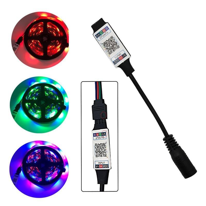 Image of SP623E RGB Bluetooth LED Controller for 5050 2835 LED Strip DC 5-24V App Control Music Sync Wireless Smart LED 2A per Channel 4 Pin Black