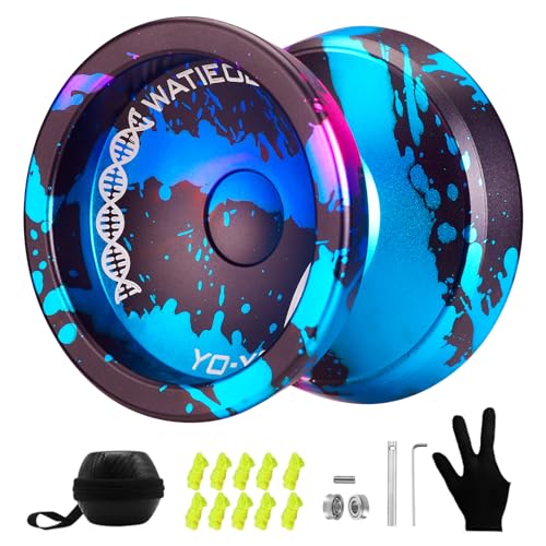 WATIEOBOO yoyo Professional Responsive Yoyo Bearing for Kids 8-12 Beginner Unresponsive Yo yo Bearing for Fingerspin yoyos Tricks with Yoyo Accessories-Dark Blue Pink