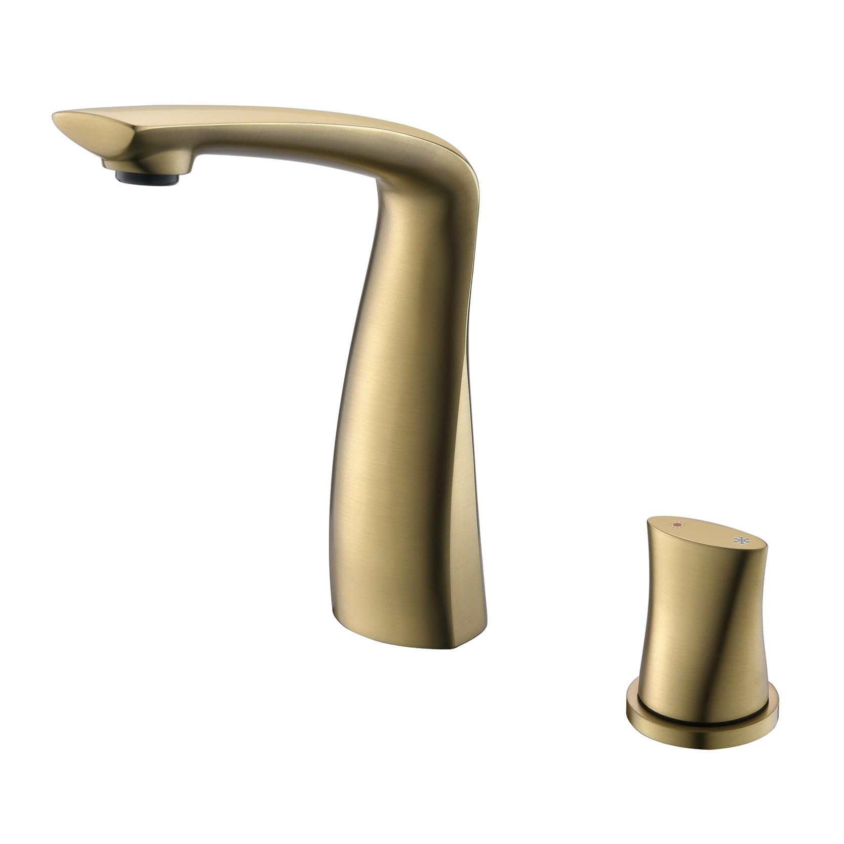 Elegante grifo de baño de latón con acabado sofisticado e iluminación LED