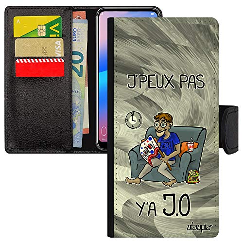 Coque Samsung S20 FE rabat humoristique gris avec porte cartes intégré