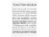 Interluxe 42x30cm Shabby Holzschild TOILETTEN Regeln Geschenk Badezimmer WC Lustig