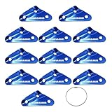 NCNL(NO CAMP NO LIFE) 自在金具 三角型 セット 5mm まで対応 アルミニウム テント タープ ロープ 長さ調整 ロープテンショナー ガイラインライナー ロープ張り 張り用 テントアクセサリー ソロキャンプ アウトドア用品 キャンプ用品 収納用ワイヤー付き 収納用ワイヤー付き (Ver2(ブルー) 12個セット)