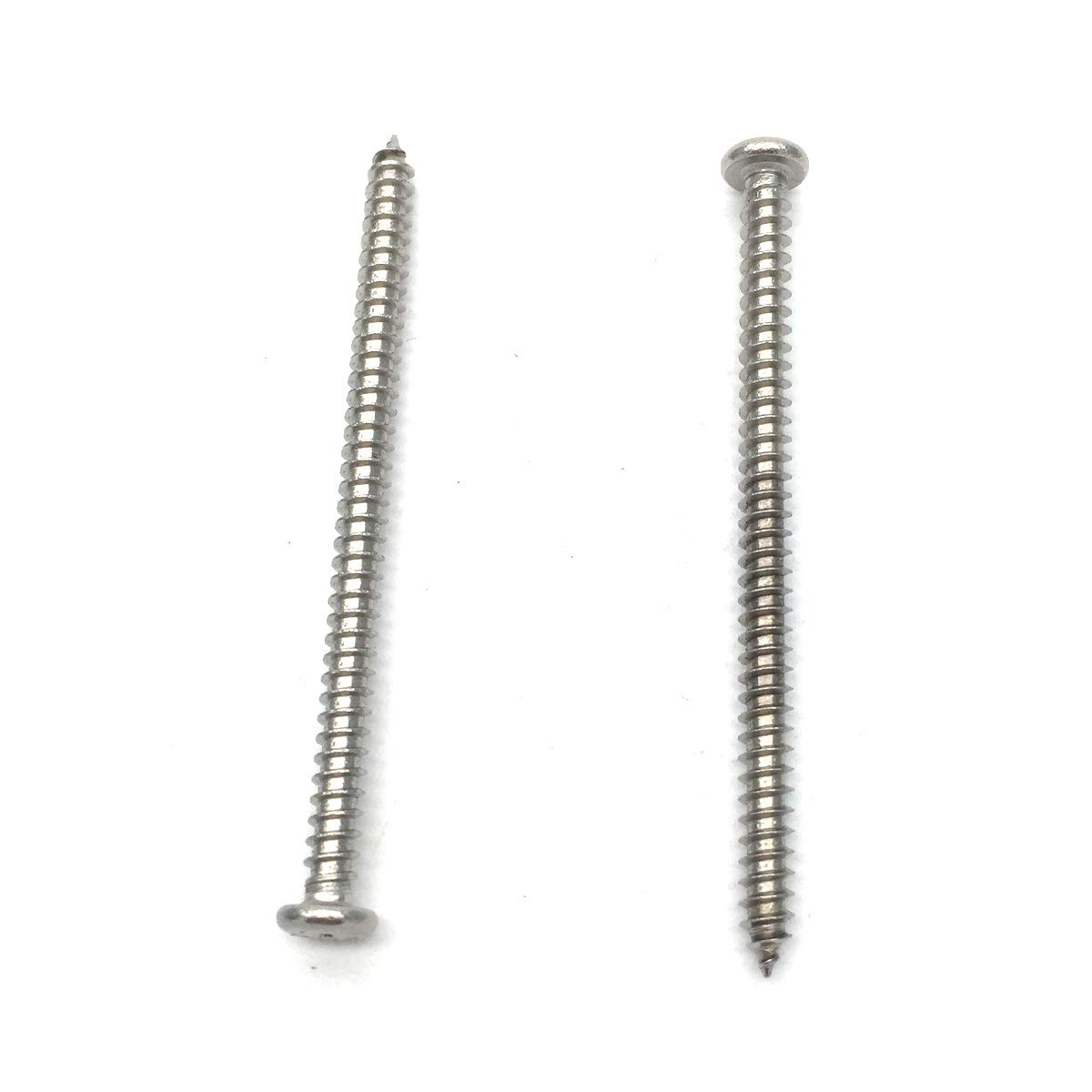 M4 x 60mm(2-3/8") Phillips Pan Head Sheet Metal Screws Wood Screws, Stainless Steel 18-8 (304), Self-Tapping, 50 PCS (M4 x 60mm)