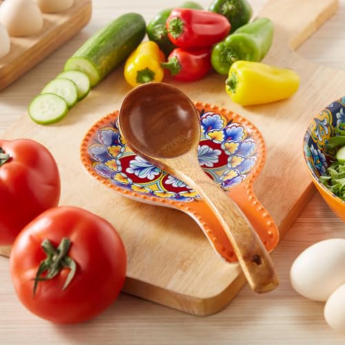 Image of vancasso 7.7 Inch Ceramic Spoon Rest, Bohemian Stove Top Kitchen, Orange