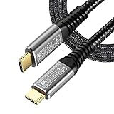 Fujiaxun 6FT Thunderbolt 4 Cable, USB Type C Flexible Nylon Braided Fast Charge Cable 100W, 40Gbps, 8K@60Hz Compatible with Thunderbolt 3/2, MacBook M1 etc (coaxial, 6FT)