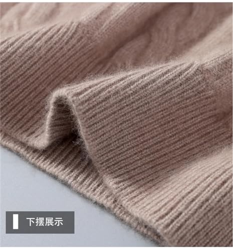 Men's Solid Cashmere Sweaters Round Neck Thickened Pullover and Winter Warm Casual Knitted Large Size Twist Tops4