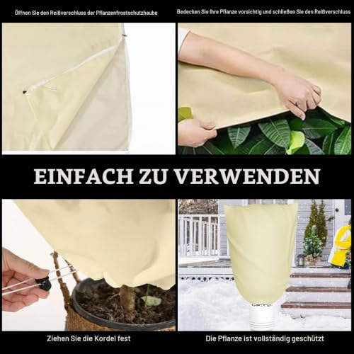 Yomisee Winterschutz für Pflanzen Außen 2 Stück, 120 x 180 cm Frostschutz Pflanzen mit Reißverschluss & Zugband Winterschutzvlies… – Ansicht 7