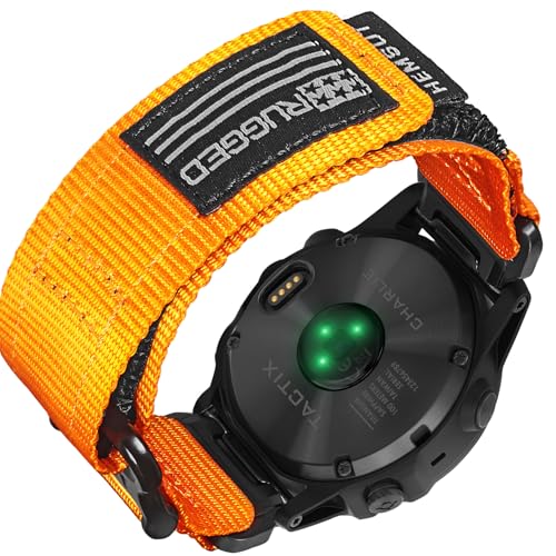 Correa de nylon para reloj deportivo, correa militar de 26mm compatible con Garmin Instinct 3 50mm/Fenix 8 51mm/7X/7X Pro/6X/6X Pro/5X/5X Plus, Tactix 7 Pro/Delta, Quatix 6X/5X, Instinct 2X