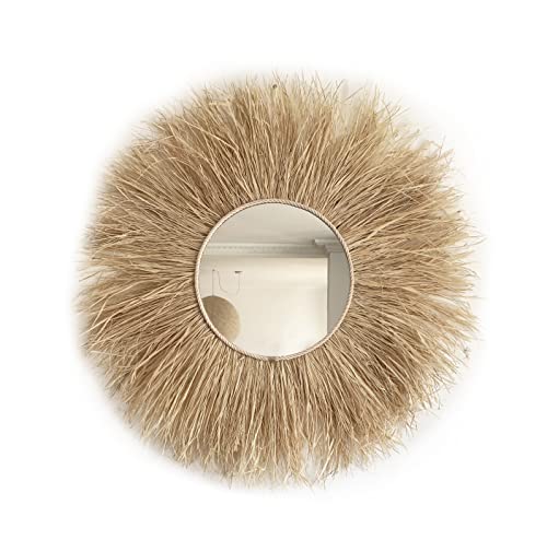 Espejo de rafia natural decoración en pared - Mirror Raffia