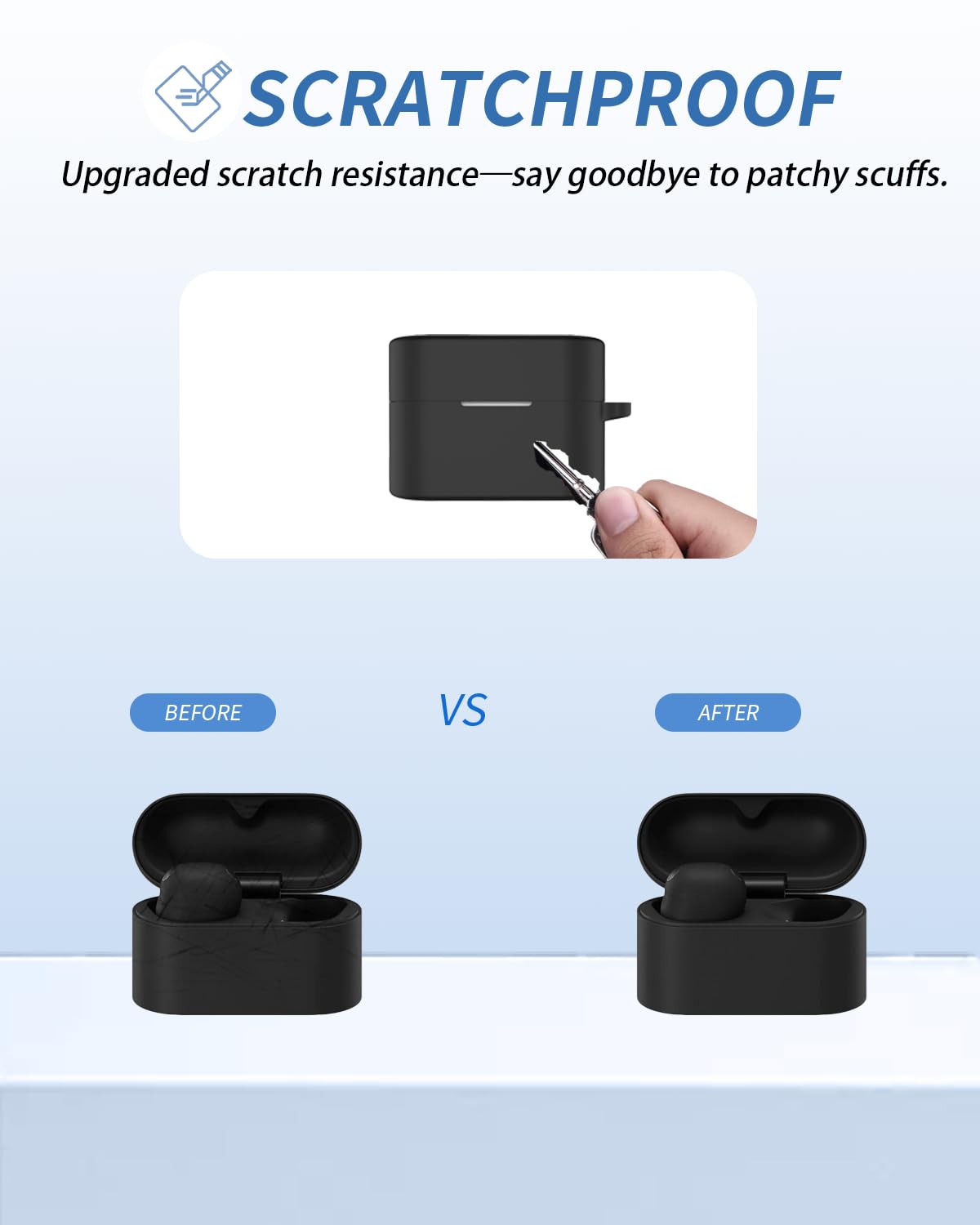 Funda para auriculares Sony WF-1000XM6, funda de silicona suave yystao con cordón, a prueba de polvo, a prueba de golpes y duradera, negro × 10