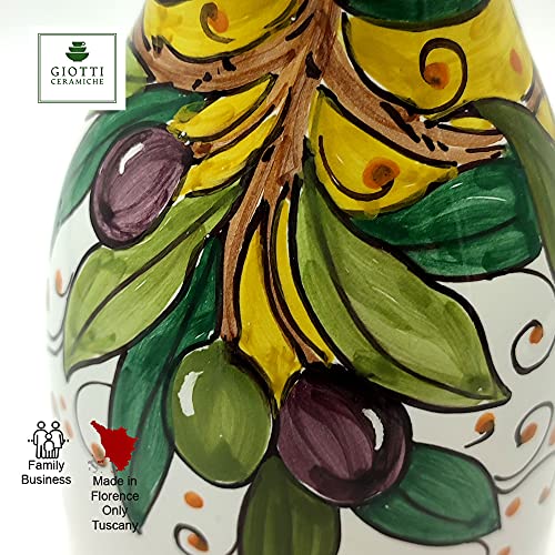 Hand-Painted Italian Ceramic Wine Carafe – 16.9 oz Utensil Holder & Kitchen Decor from Tuscany - Image 4